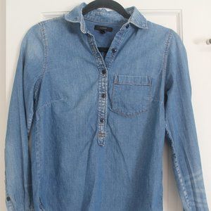 J. Crew Half Button Denim Shirt